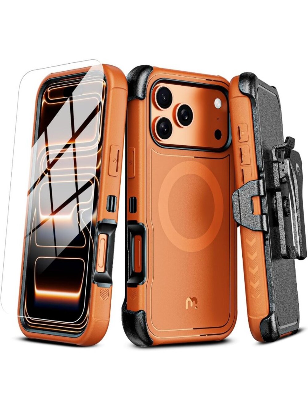 M MYBAT PRO for iPhone 17 Pro Max Case with Belt Clip Holster